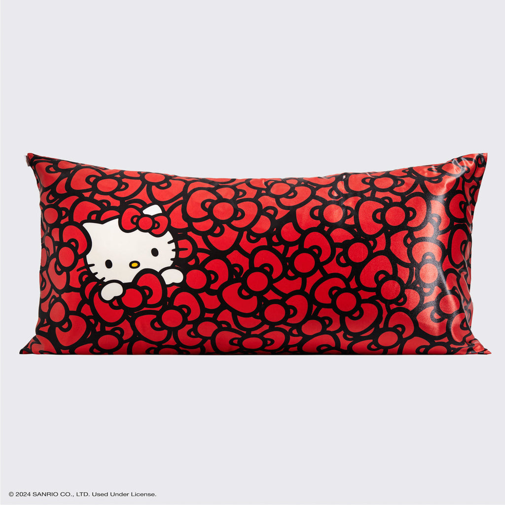 Kitsch x Hello Kitty Satin Pillowcase in Kitty Bathes in a Sea of Bows - King - Signature Selection