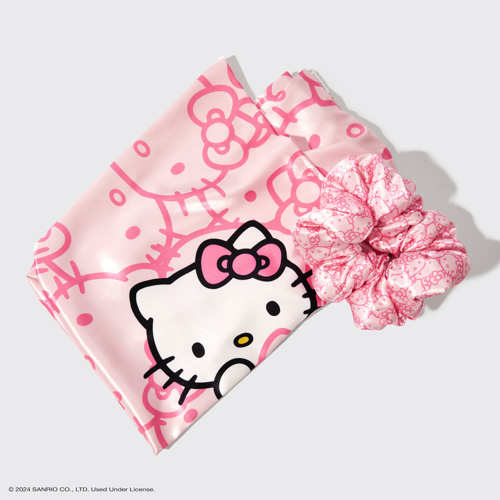 Hello Kitty x Kitsch Satin Pillowcase and Pillow Scrunchie 2pc Set - Signature Selection