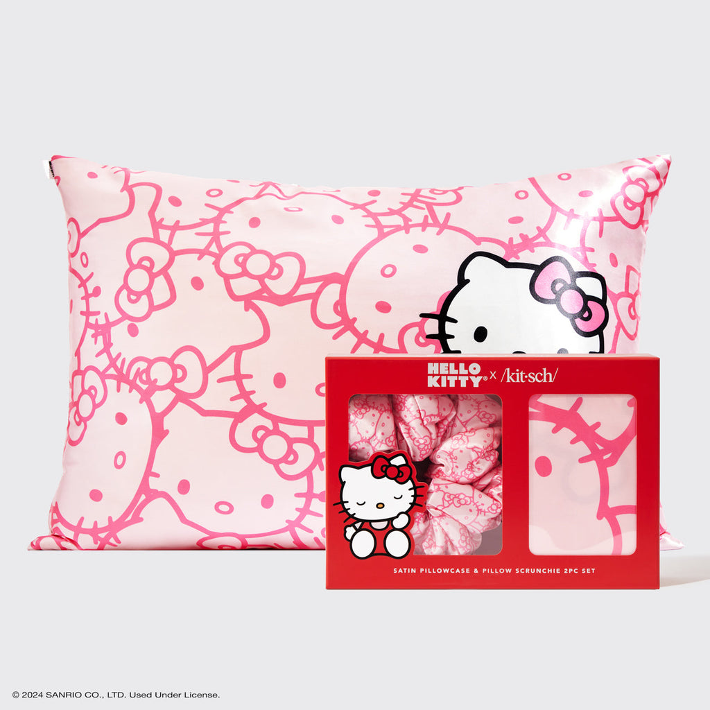 Hello Kitty x Kitsch Satin Pillowcase and Pillow Scrunchie 2pc Set - Signature Selection