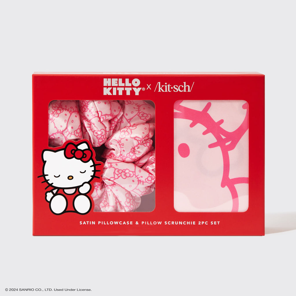 Hello Kitty x Kitsch Satin Pillowcase and Pillow Scrunchie 2pc Set - Signature Selection