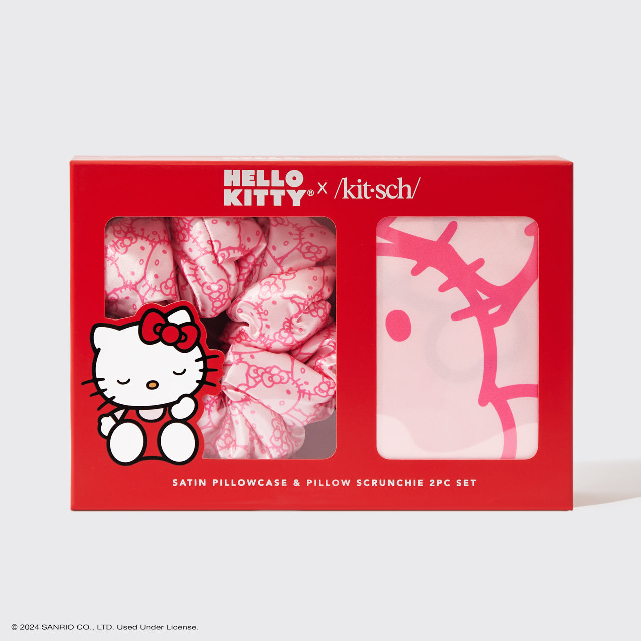 Hello Kitty x Kitsch Satin Pillowcase and Pillow Scrunchie 2pc Set - Signature Selection