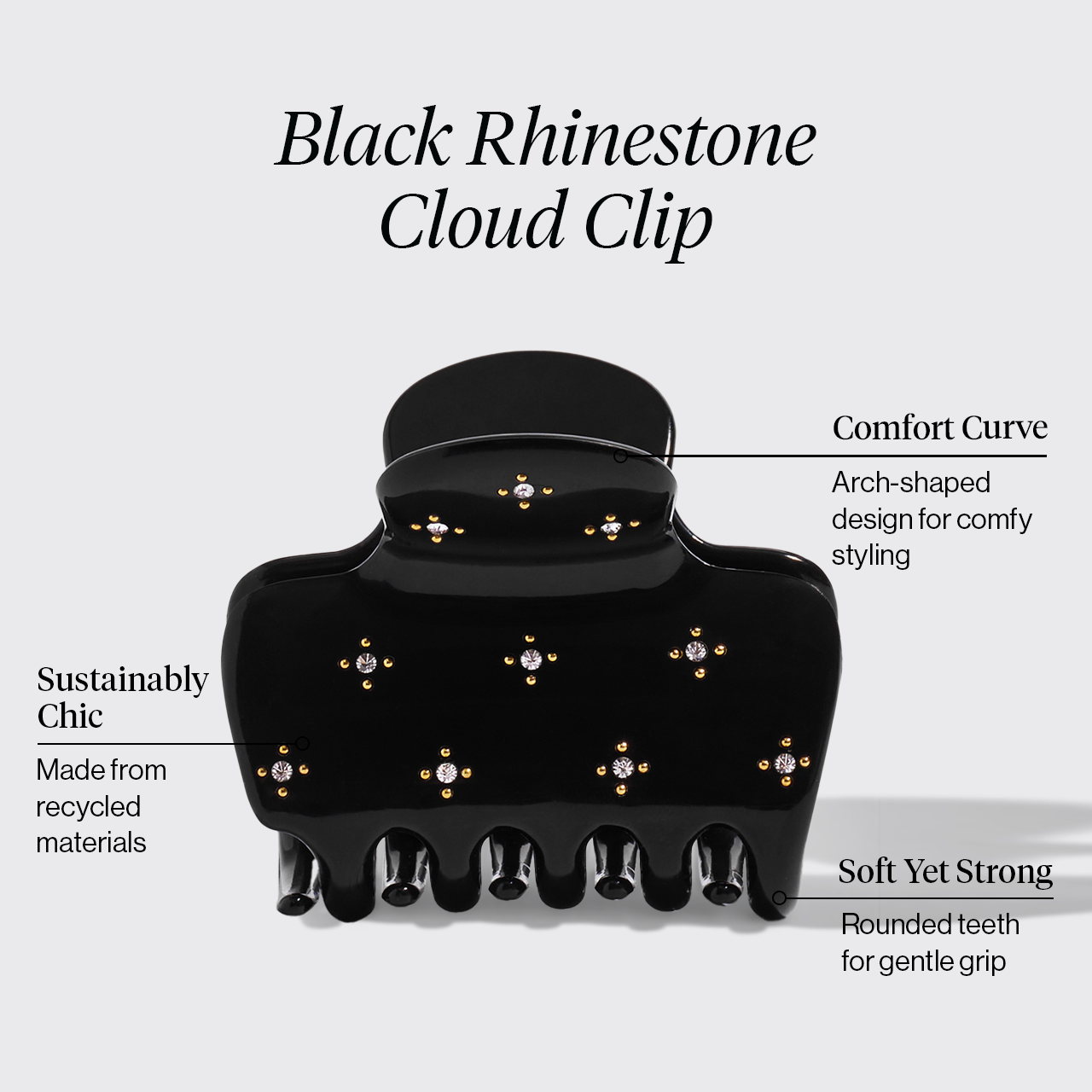 Black Rhinestone Cloud Claw Clip - Everyday Essentials