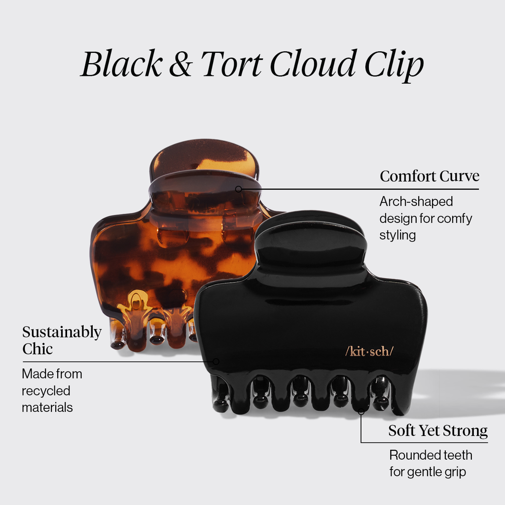 Black and Tort Cloud Claw Clips 2pc Set - Signature Selection