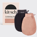 Black and Terracota Exfoliating Gloves 2pc Set - Curated Collection