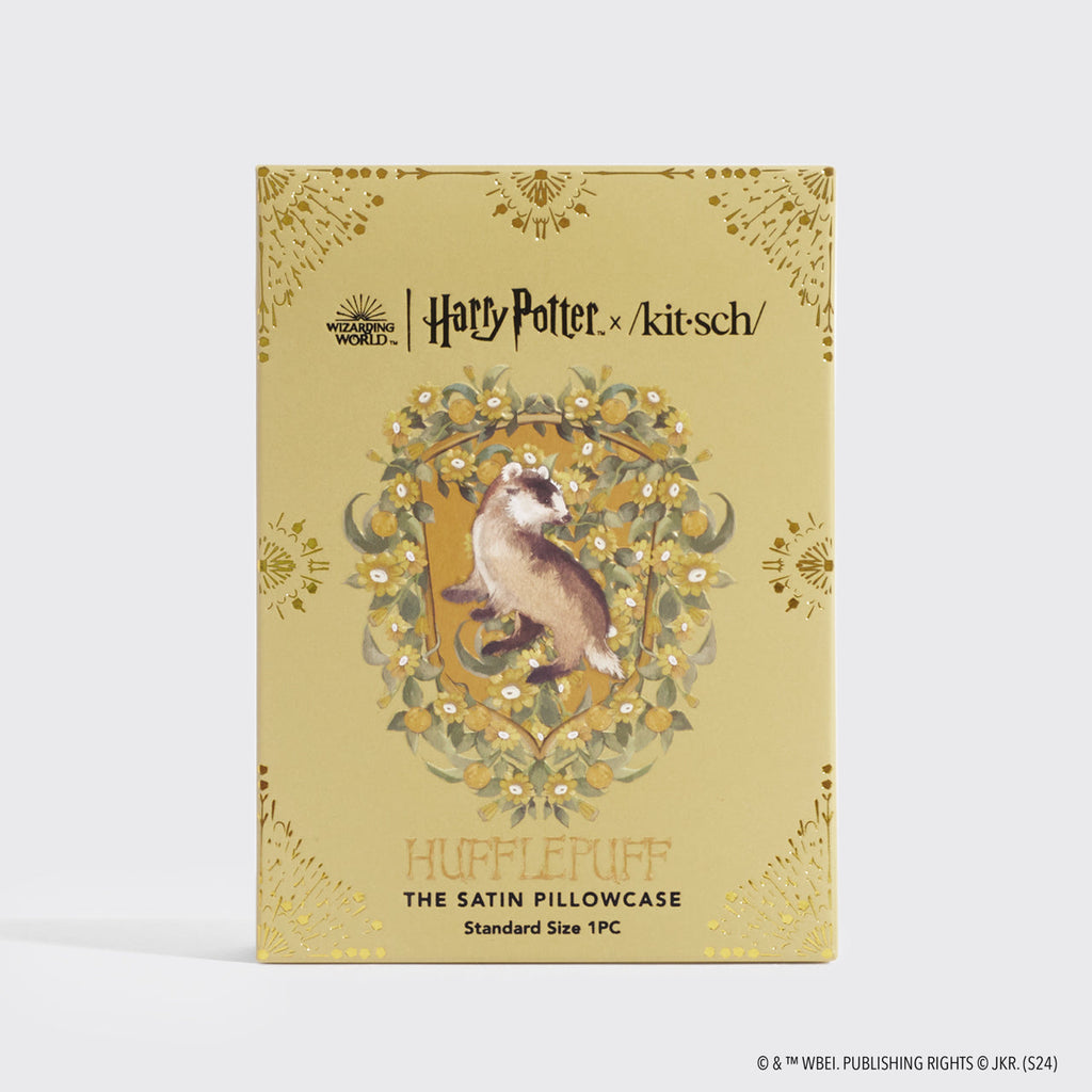 Kitsch x Harry Potter Satin Pillowcase in Hufflepuff 4 Pack - Everyday Essentials