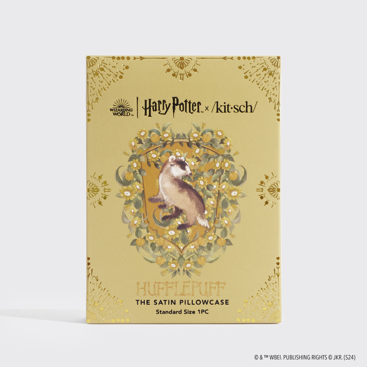 Kitsch x Harry Potter Satin Pillowcase in Hufflepuff 4 Pack - Everyday Essentials