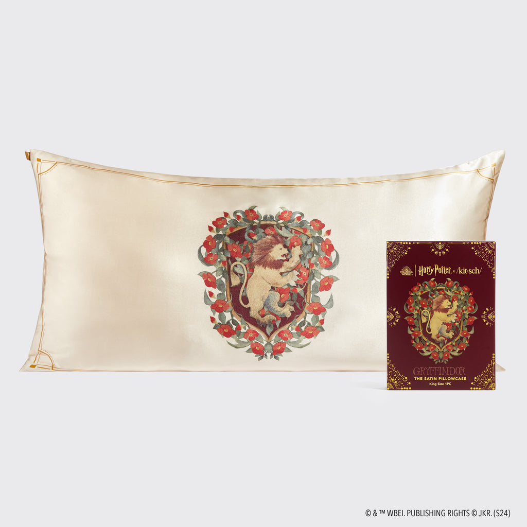Kitsch x Harry Potter Satin Pillowcase in Gryffindor 2 Pack - King - Everyday Essentials