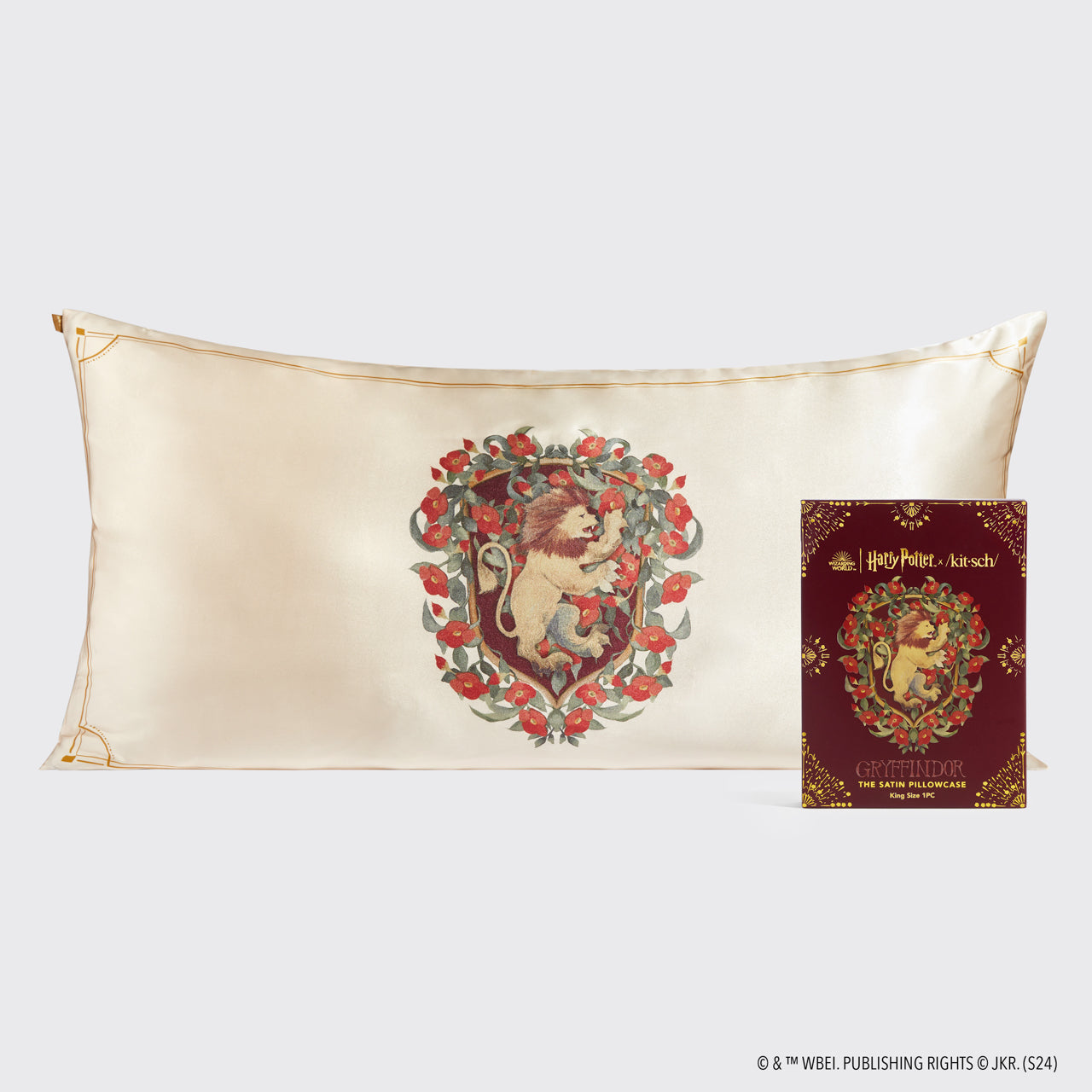 Kitsch x Harry Potter Satin Pillowcase in Gryffindor 2 Pack - King - Everyday Essentials