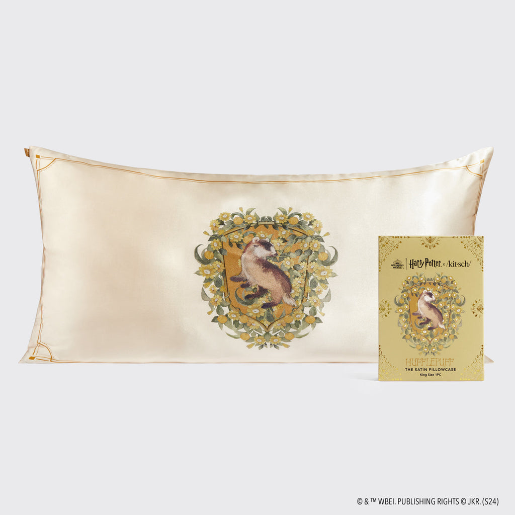 Kitsch x Harry Potter Satin Pillowcase in Huflepuff - King - Everyday Essentials