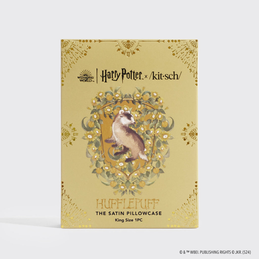 Kitsch x Harry Potter Satin Pillowcase in Hufflepuff 4 Pack - King - Signature Selection
