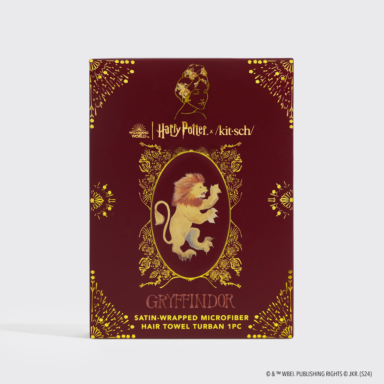 Kitsch x Harry Potter Satin Wrapped Hair Towel in Gryffindor - Signature Selection