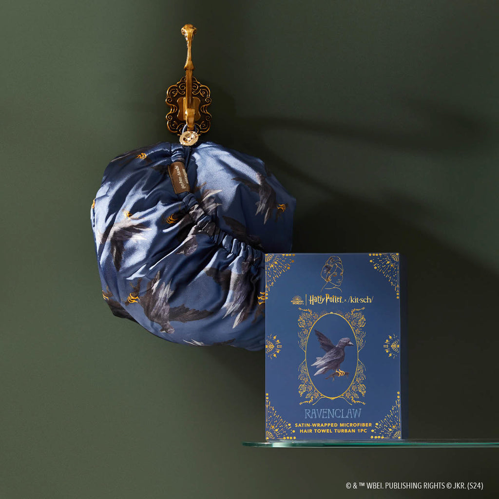 Kitsch x Harry Potter Satin Wrapped Hair Towel in Ravenclaw - Everyday Essentials