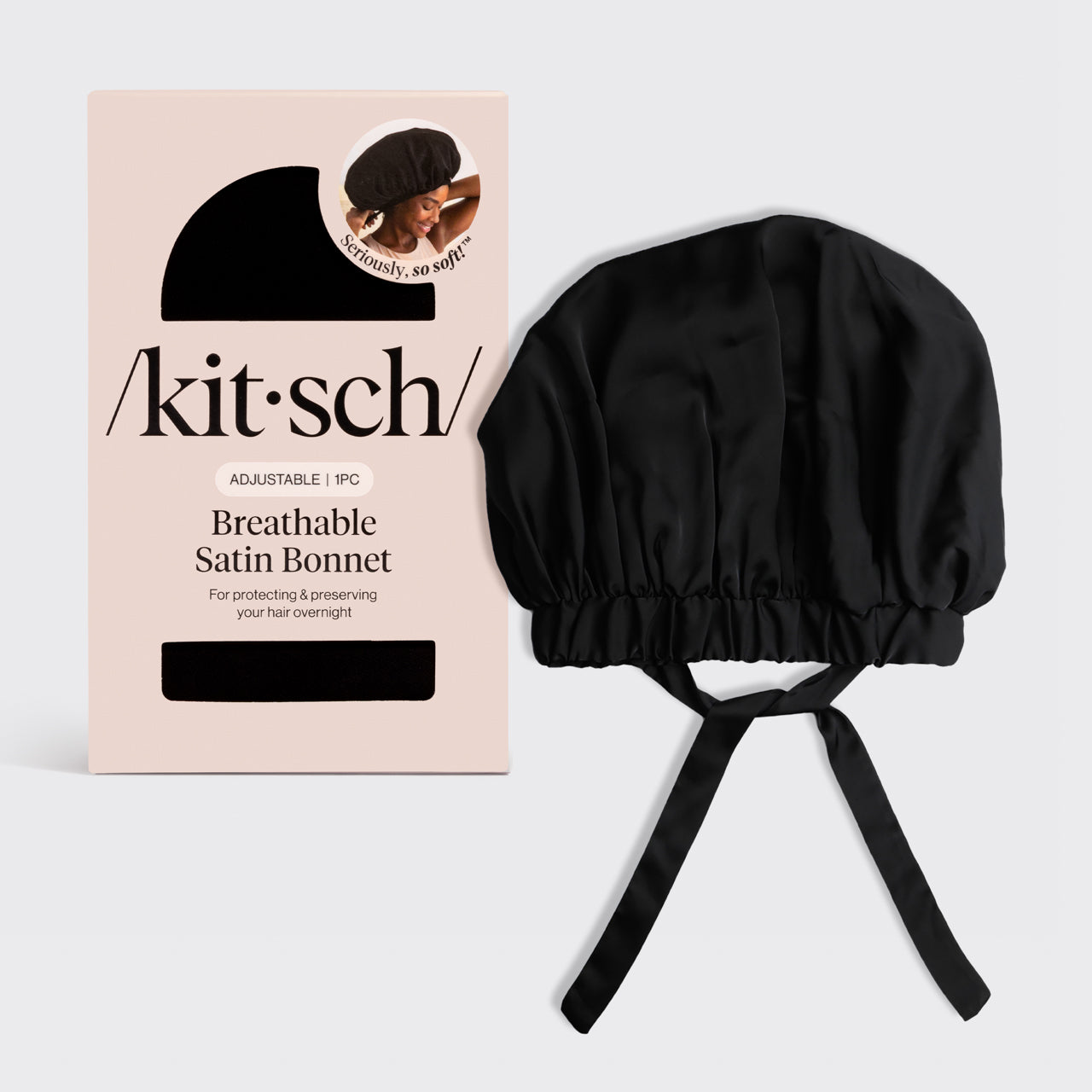 Black Satin Bonnet - XL - Curated Collection