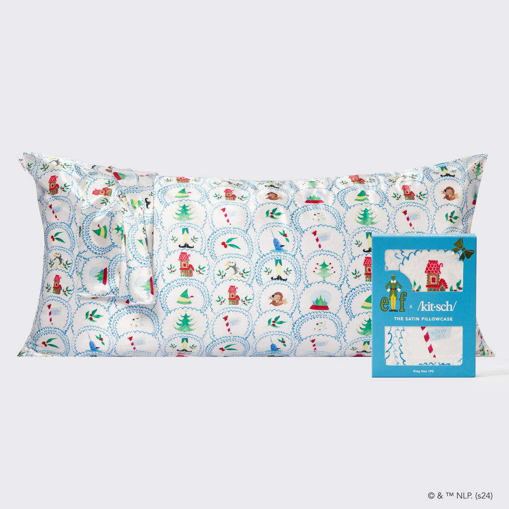 Kitsch x Elf Satin Pillowcase in North Pole - King - Curated Collection