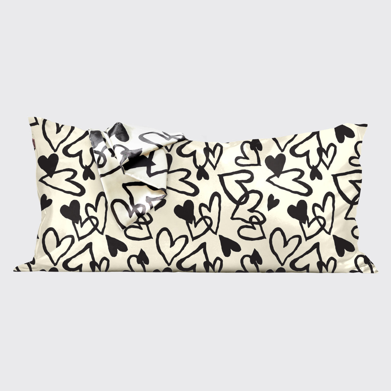Satin Pillowcase in Heart Print - King - Signature Selection