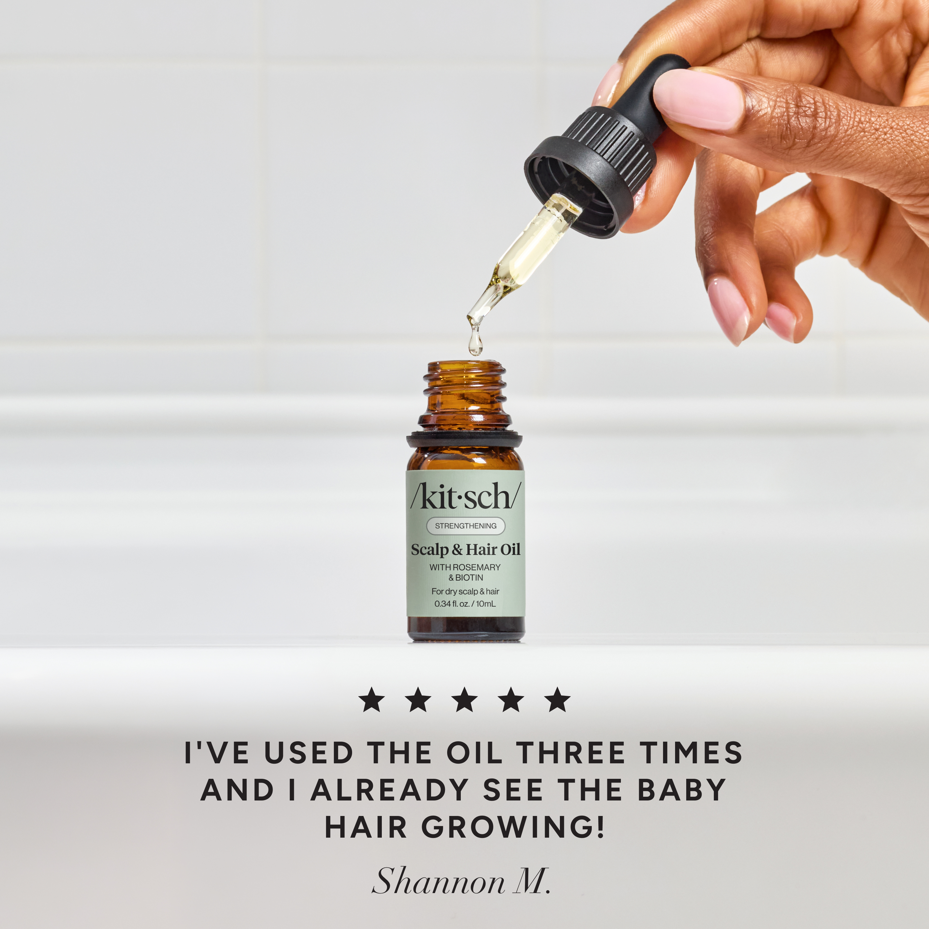 Strengthening Rosemary and Biotin Scalp and Hair Oil - 0 34fl oz 10mL - Curated Collection