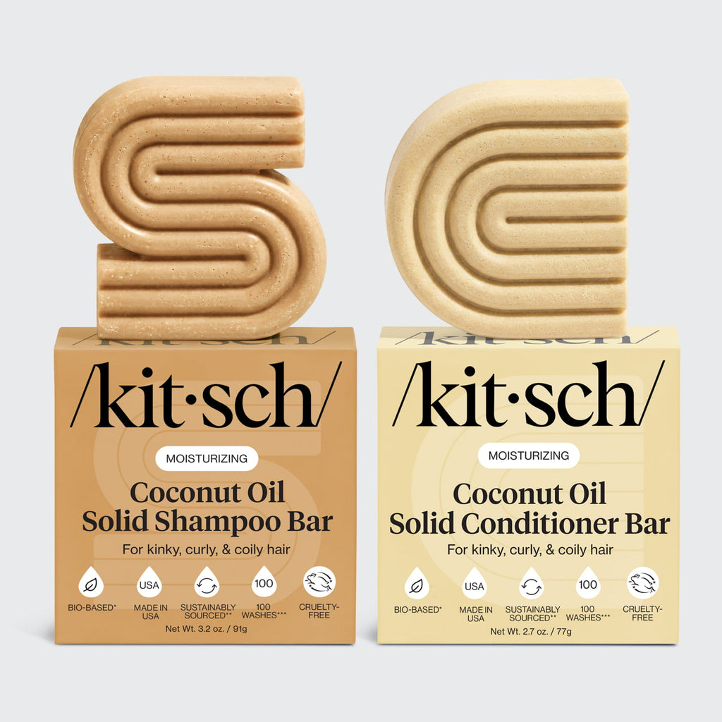 Coconut Oil Shampoo and Conditioner Bar Combo for Dry Damaged Hair - Everyday Essentials