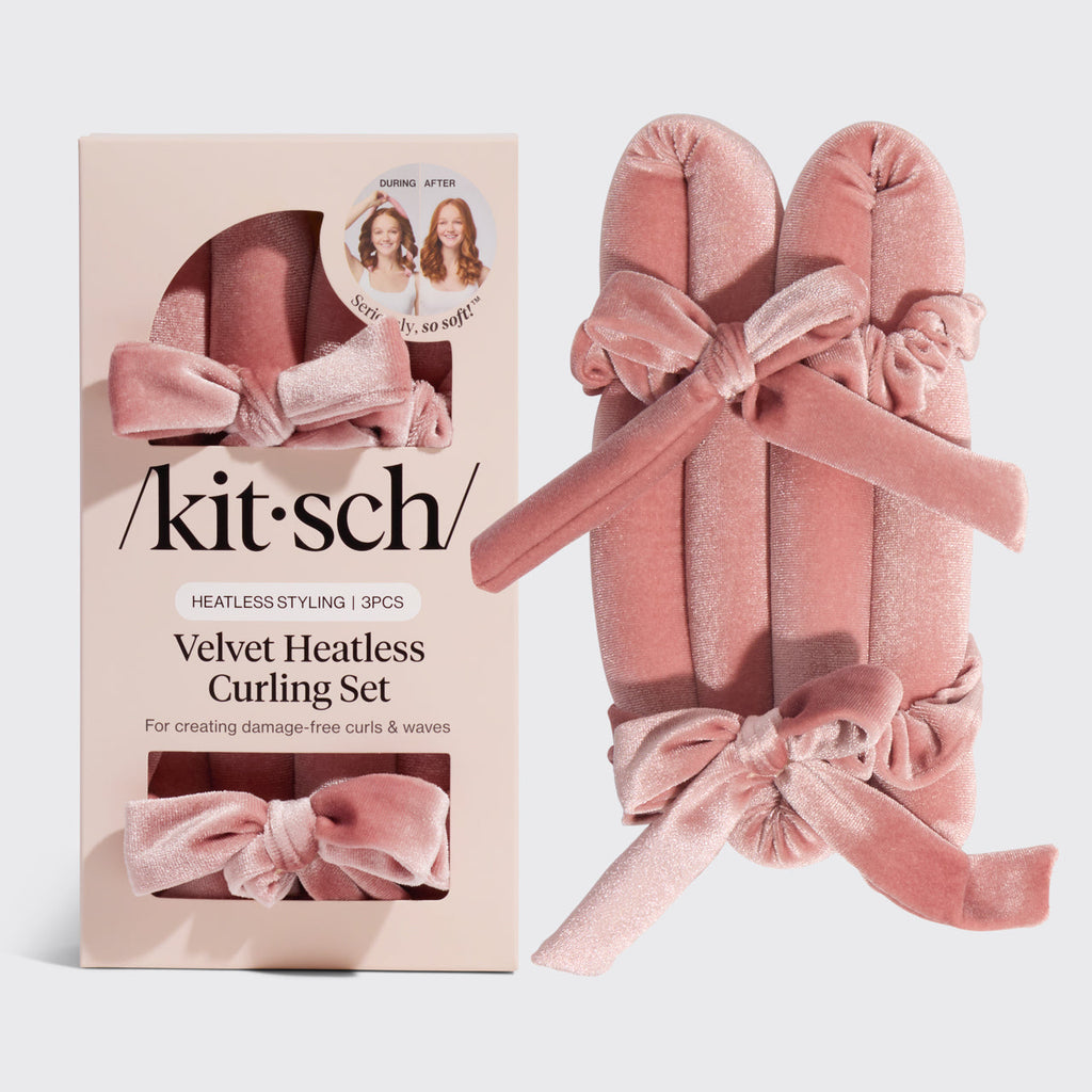 Terracotta Velvet Heatless Curling Set - Signature Selection