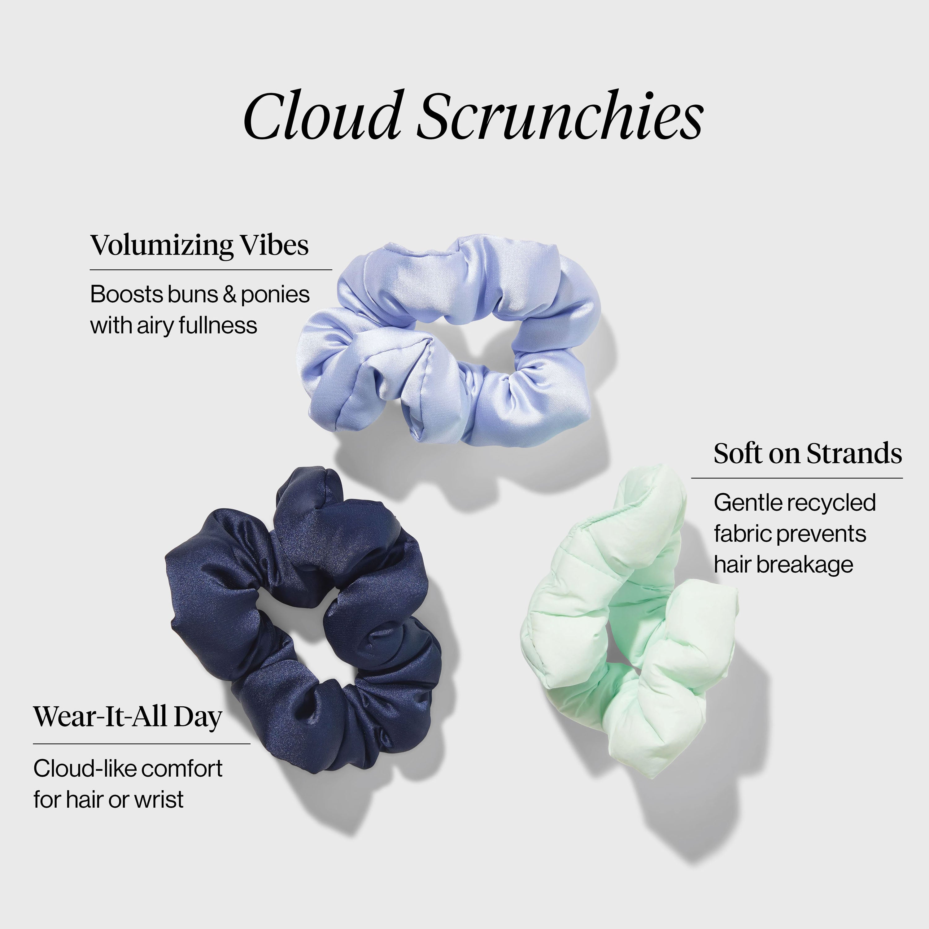 Garden Bouquet Cloud Scrunchies 3pc Set - Curated Collection