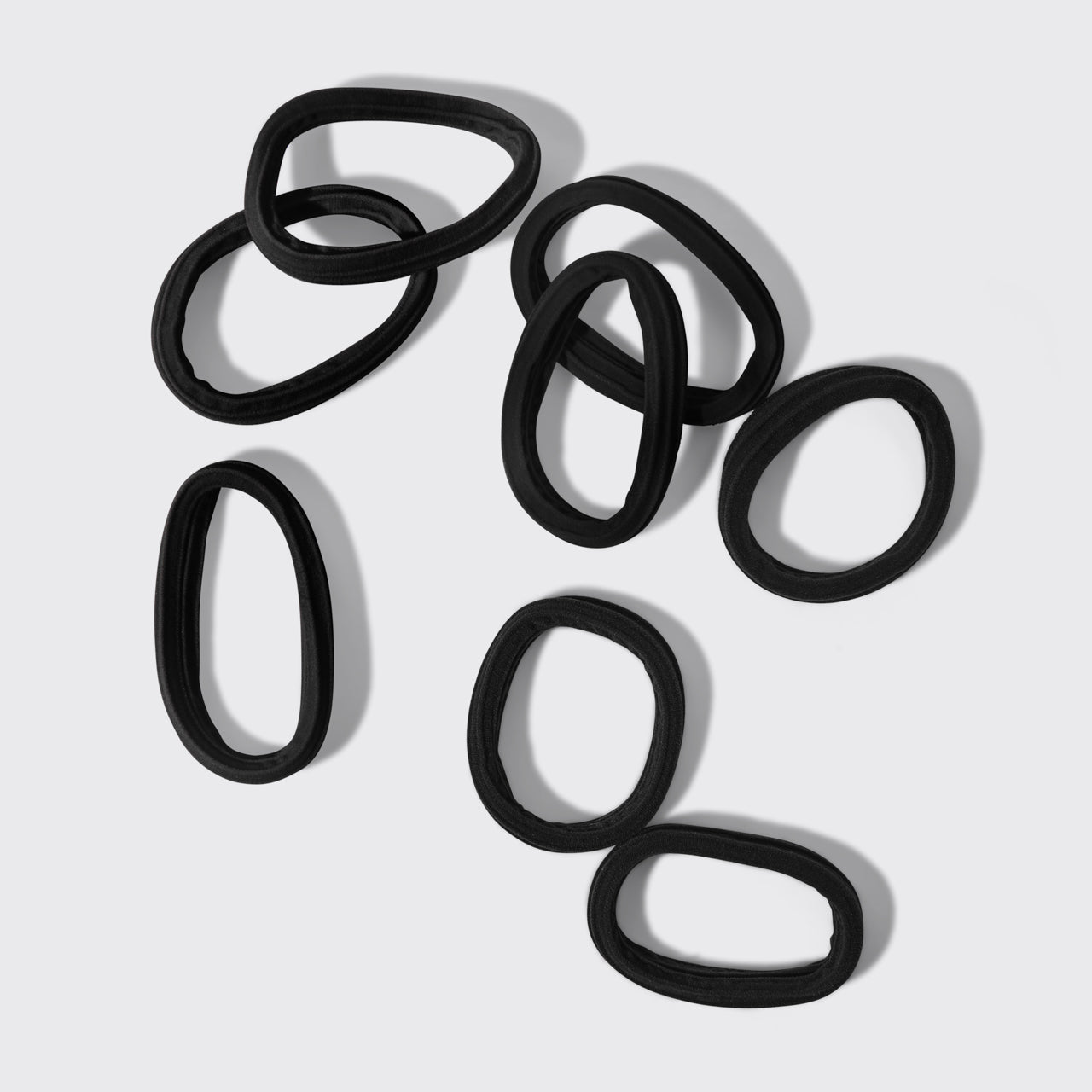 Black Seamless Hair Elastics 8pc Set - Curated Collection