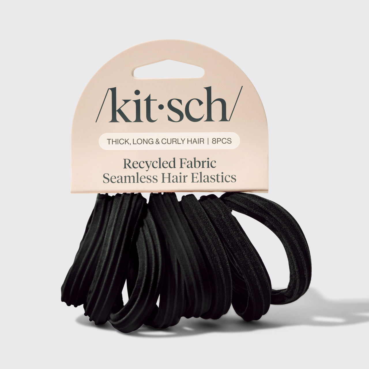 Black Seamless Hair Elastics 8pc Set - Curated Collection
