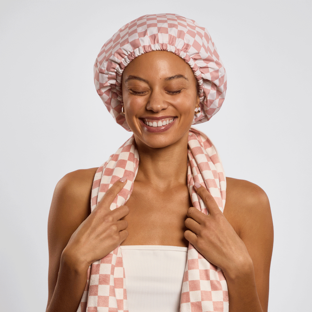 Flexi Shower Cap and XL Hair Towel 2pc Set - Everyday Essentials