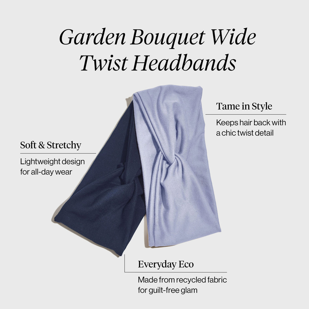 Garden Bouquet Wide Twist Headbands 2pc Set - Signature Selection