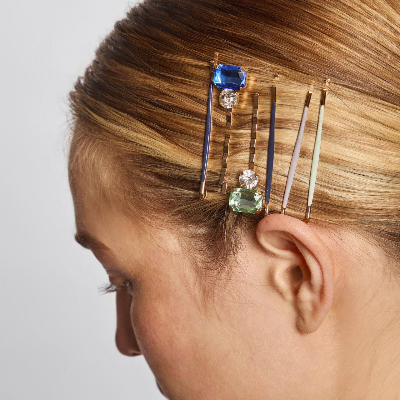 Garden Bouquet Cloud and Gem Bobby Pins 8pc Set - Curated Collection