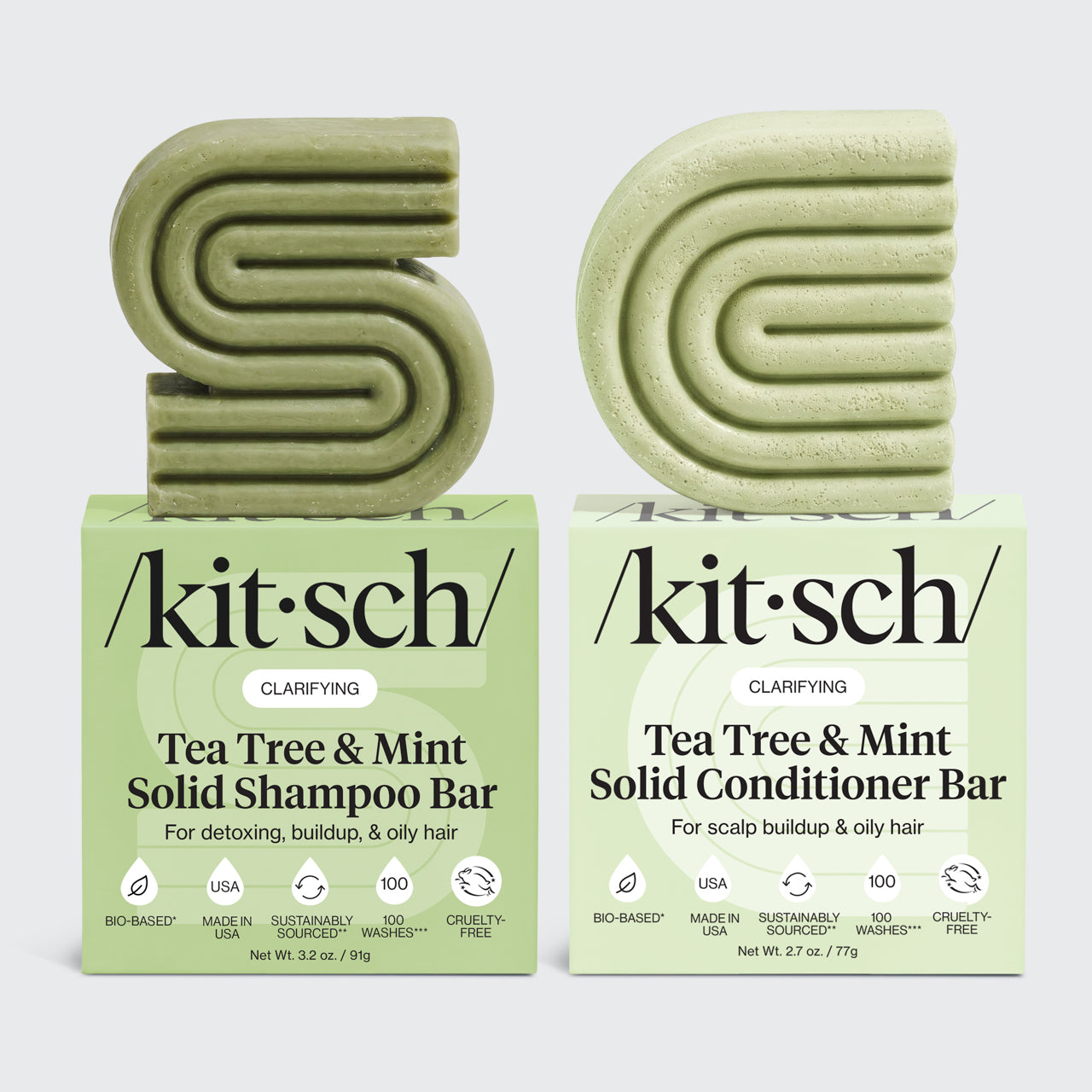 Tea Tree and Mint Clarifying Shampoo and Conditioner Bar Combo - Signature Selection