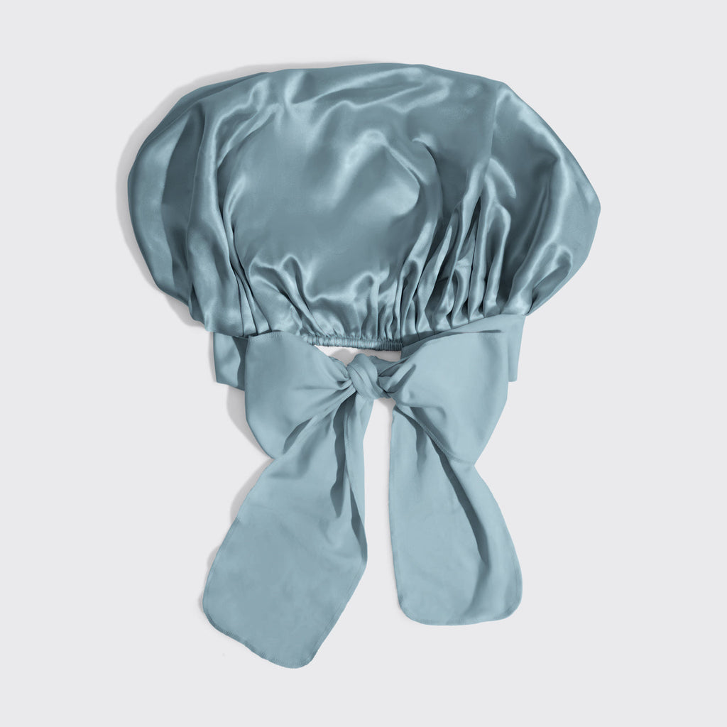 Haze Blue Oversized Satin Bonnet - Curated Collection