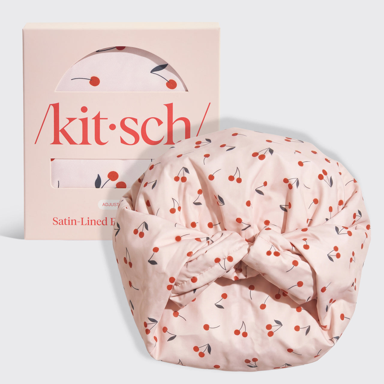 Cherry Print Satin Shower Cap - Signature Selection