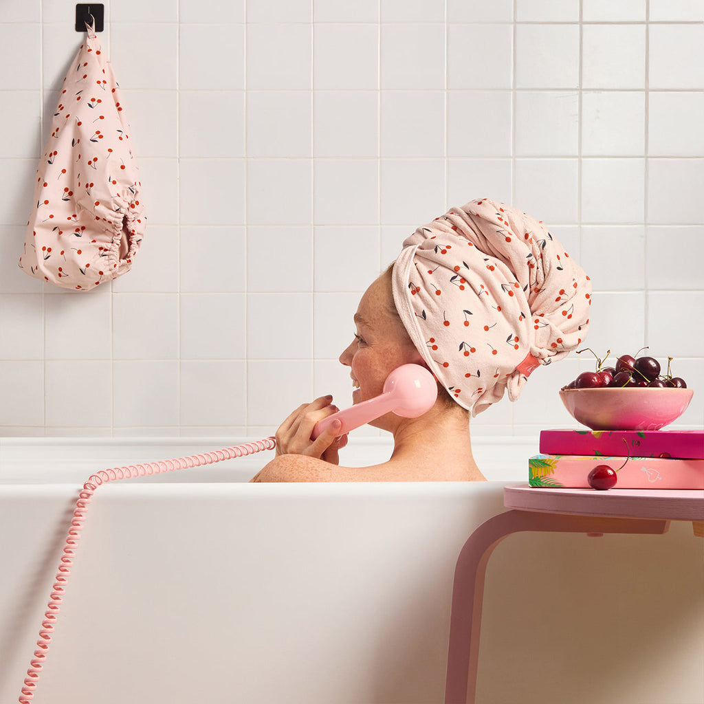 Cherry Print XL Hair Towel Wrap - Everyday Essentials