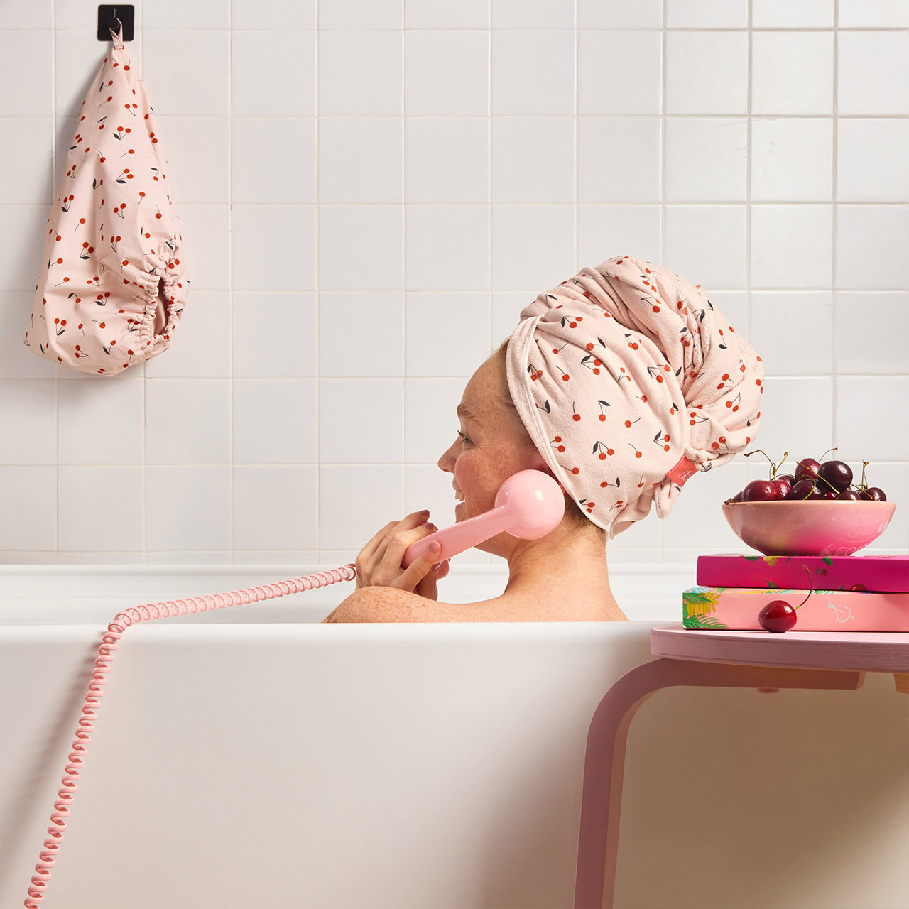 Cherry Print XL Hair Towel Wrap - Everyday Essentials