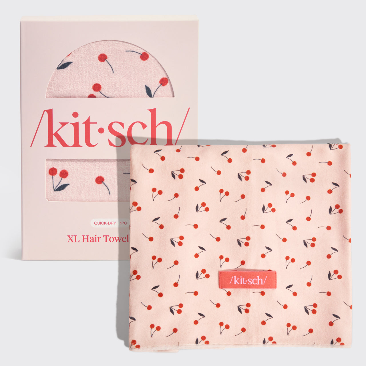 Cherry Print XL Hair Towel Wrap - Everyday Essentials