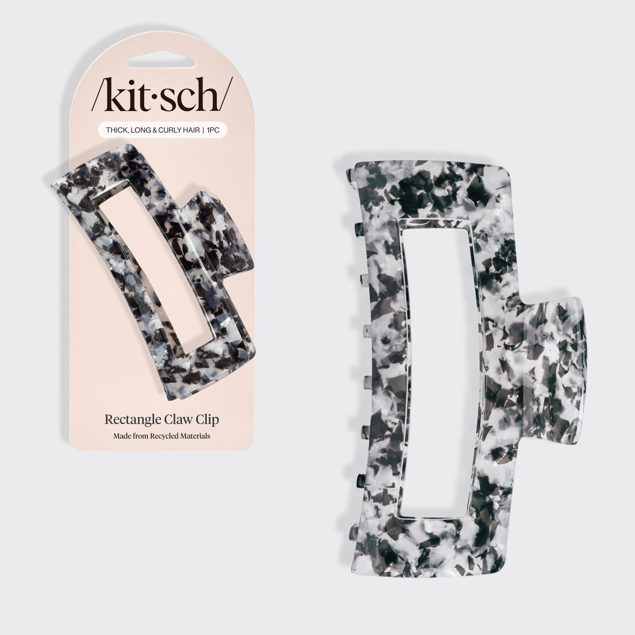 Black Marble Jumbo Claw Clip - Curated Collection