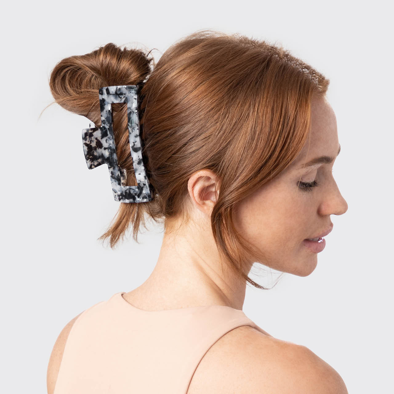 Black Marble Jumbo Claw Clip - Curated Collection