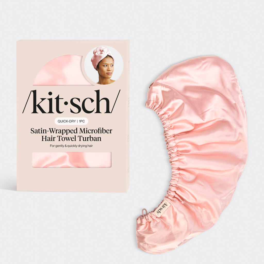 Blush Satin Wrapped Hair Towel - Everyday Essentials