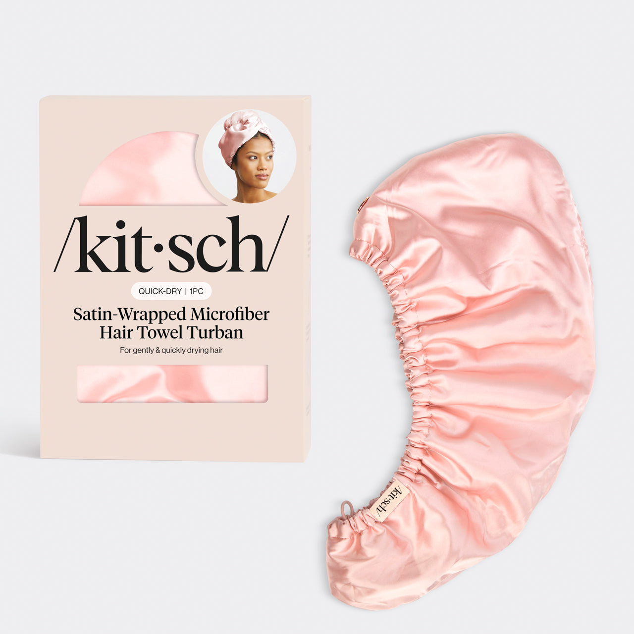 Blush Satin Wrapped Hair Towel - Everyday Essentials