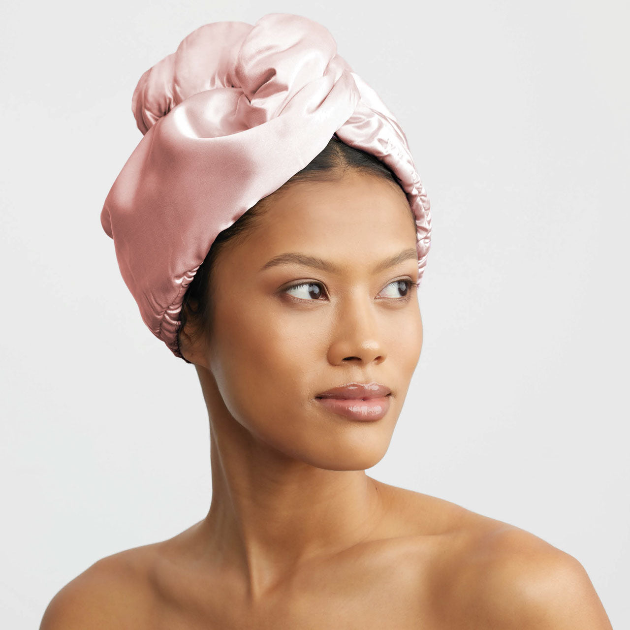 Blush Satin Wrapped Hair Towel - Everyday Essentials
