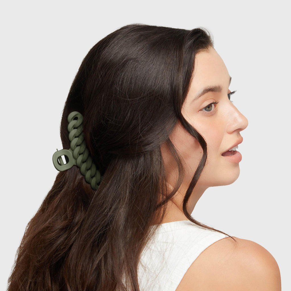 Black and Moss Chain Claw Clips 3pc Set - Signature Selection