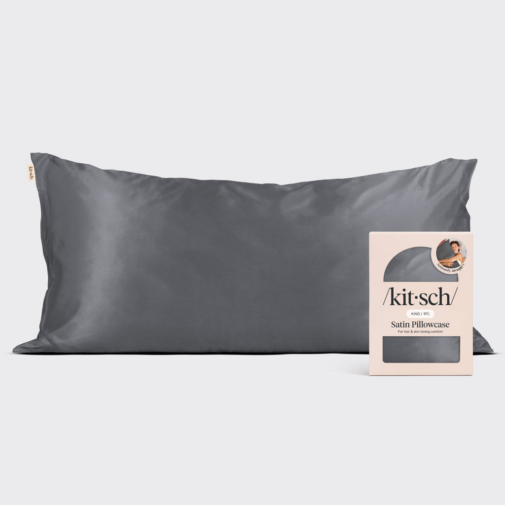 Satin Pillowcase in Charcoal - King - Everyday Essentials