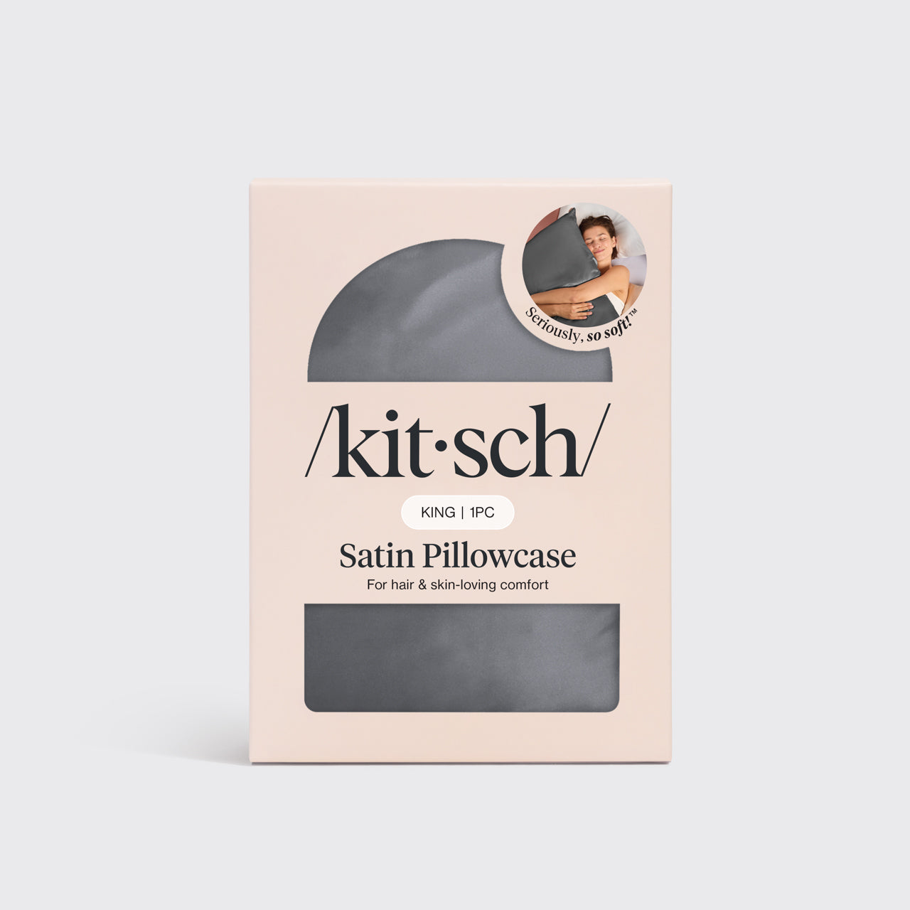 Satin Pillowcase in Charcoal - King - Everyday Essentials