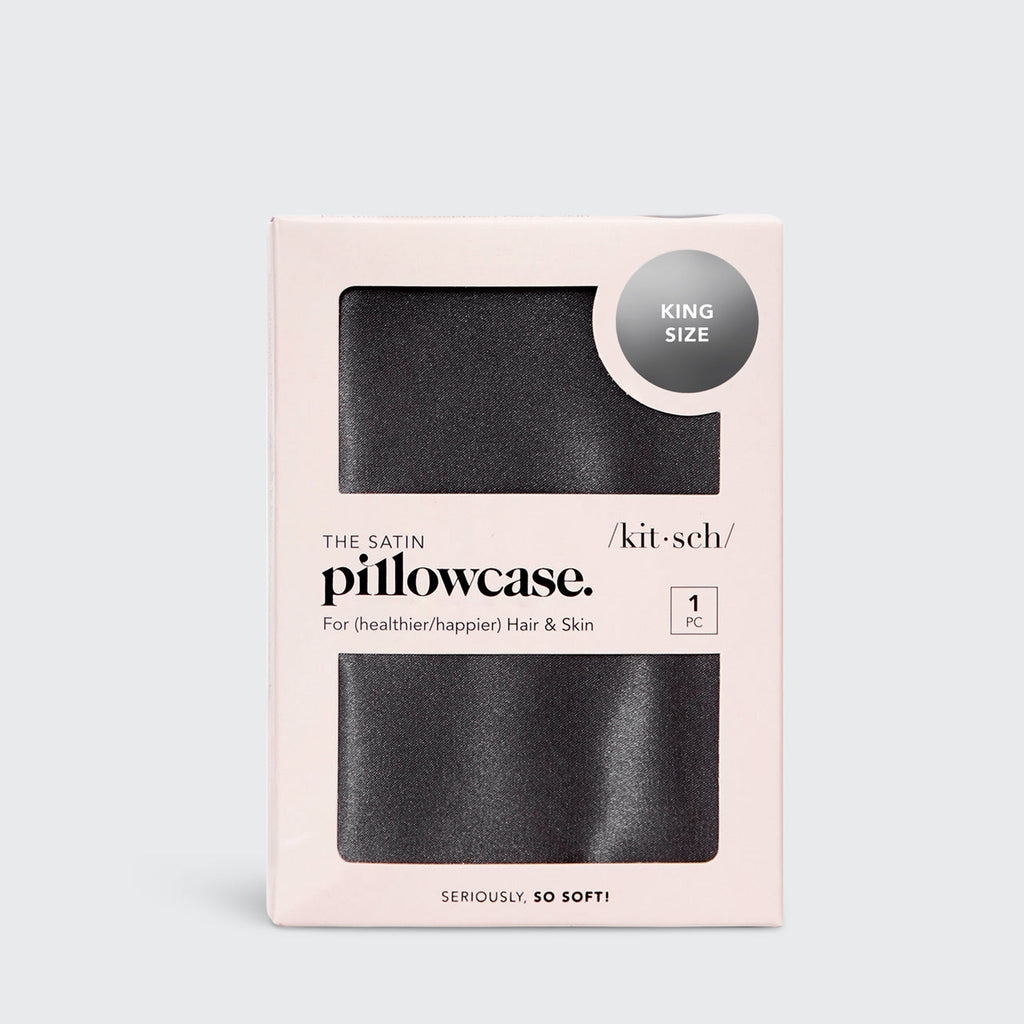 Satin Pillowcase in Charcoal 4 Pack - King - Signature Selection