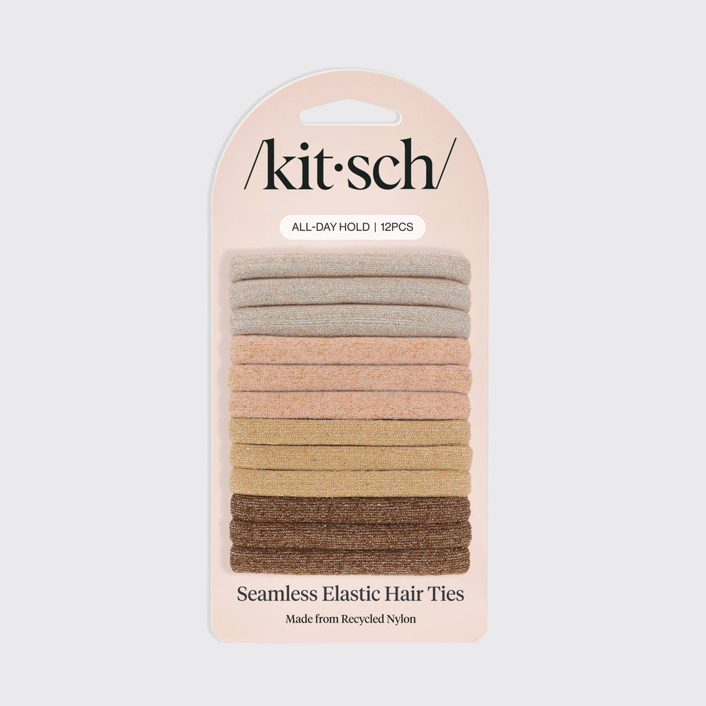 Neutral Glitter Elastics 12pc Set - Curated Collection
