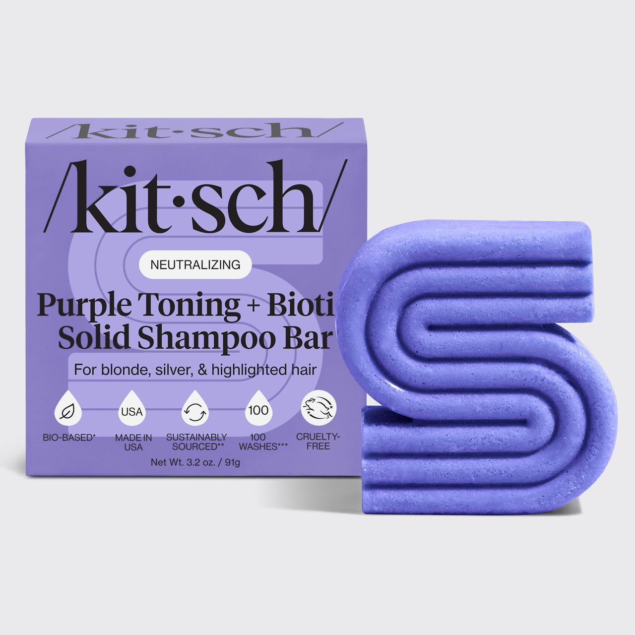 Purple Toning Shampoo Bar for Color Treated and Grey Hair - Signature Selection