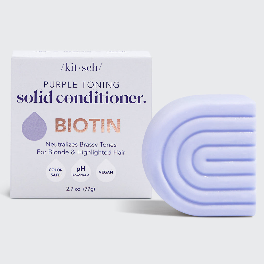 Purple Shampoo and Conditioner Bar with Biotin Caddy Bundle - Everyday Essentials