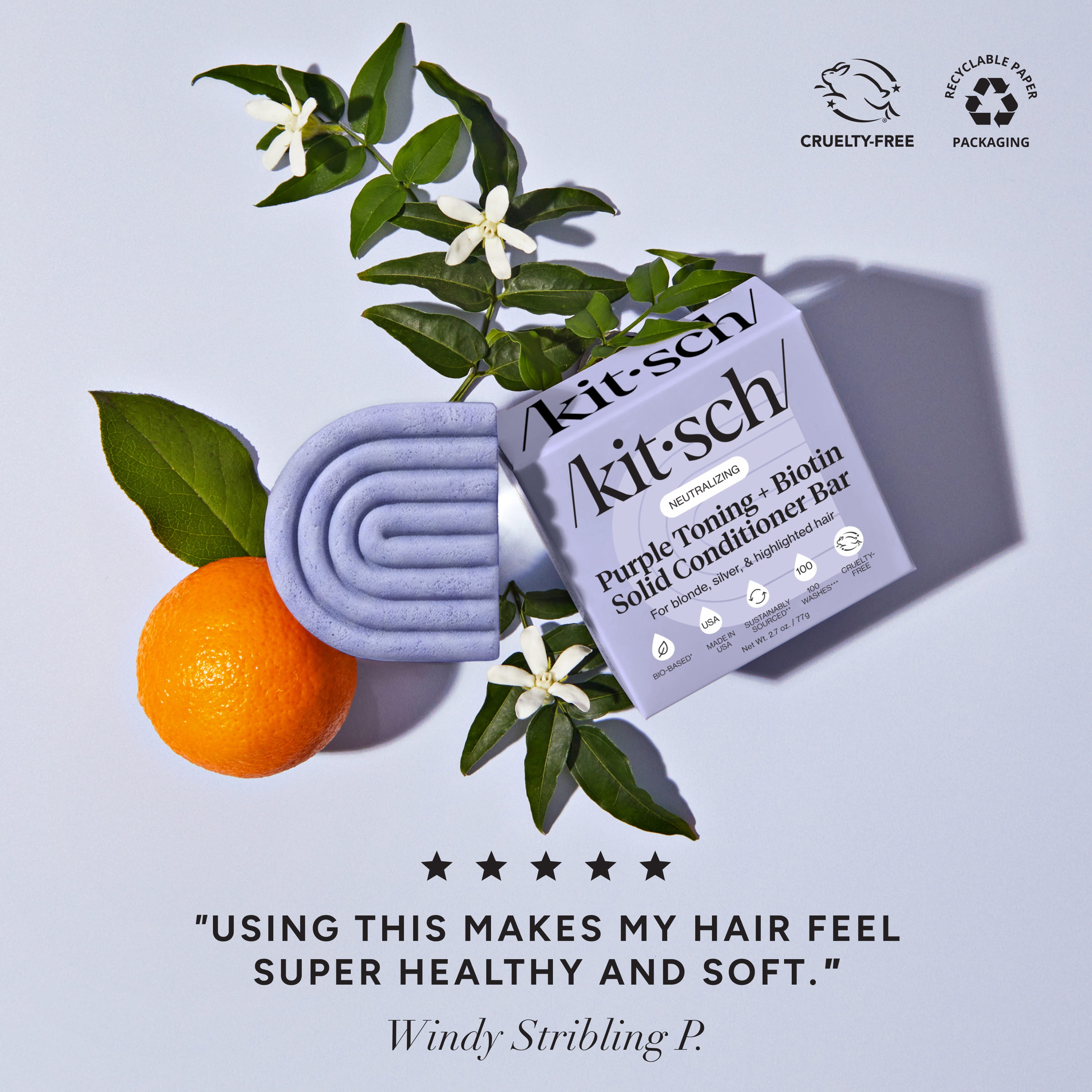 Purple Toning Shampoo and Conditioner Bar Combo for Color-Treated and Grey Hair - Signature Selection