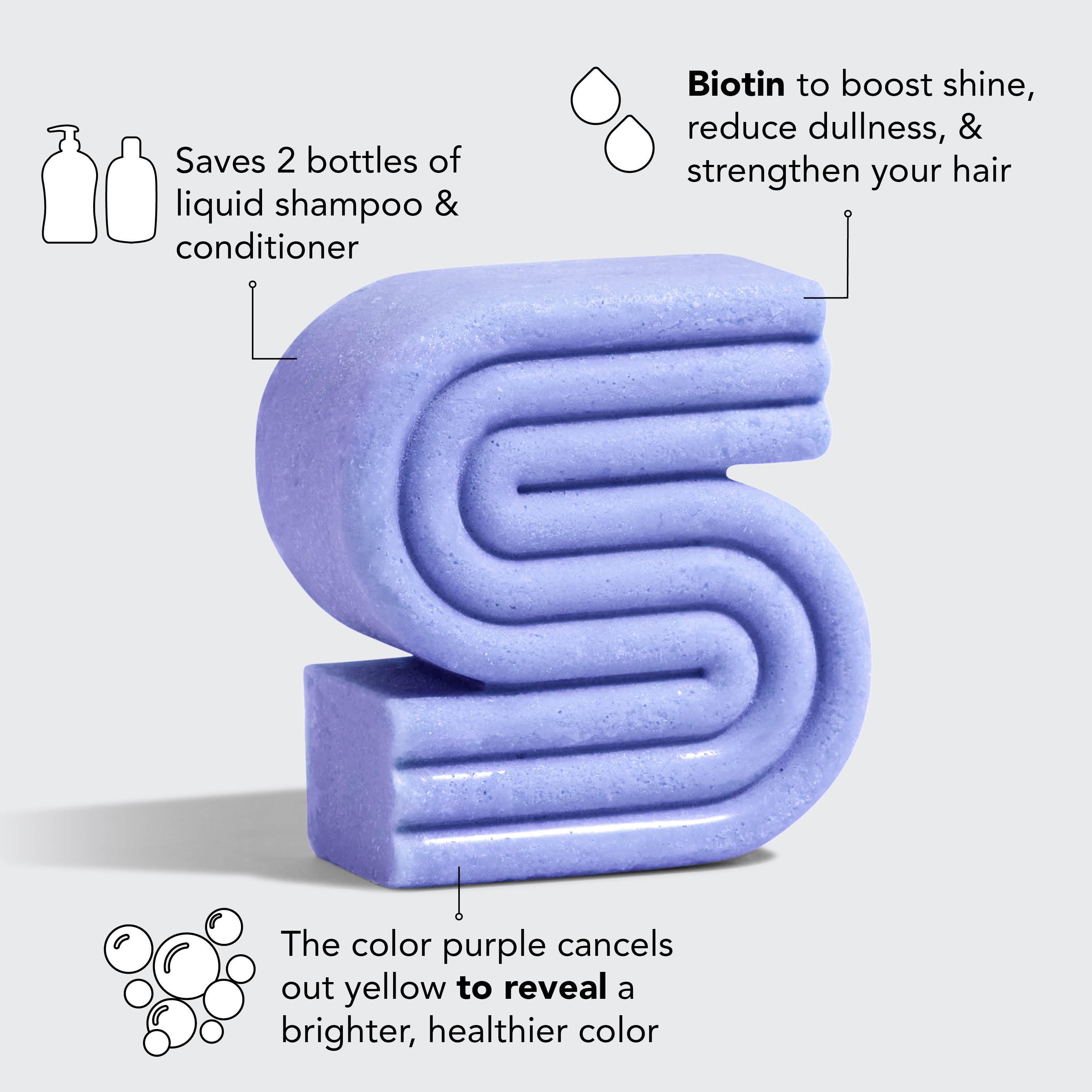 Purple Shampoo and Conditioner Bar with Biotin Caddy Bundle - Everyday Essentials