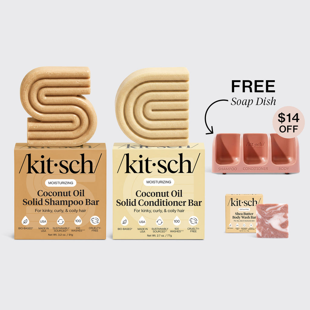 Moisturizing Coconut Oil Terracotta Self Draining Soap Dish Bundle - Signature Selection