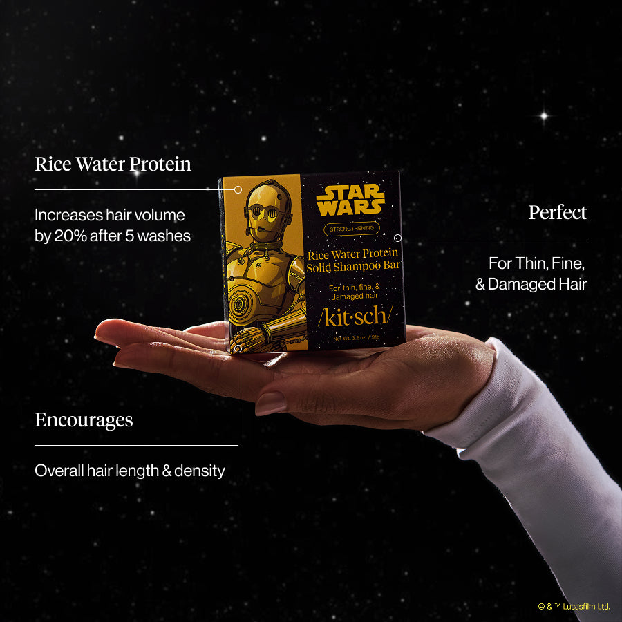 Star WarsTM and Kitsch Rice Water Protein Strengthening Solid Shampoo - C-3PO - Curated Collection